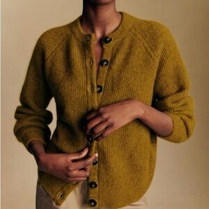 NWT Sezane Olive Green OTHELLO CARDIGAN Size XS